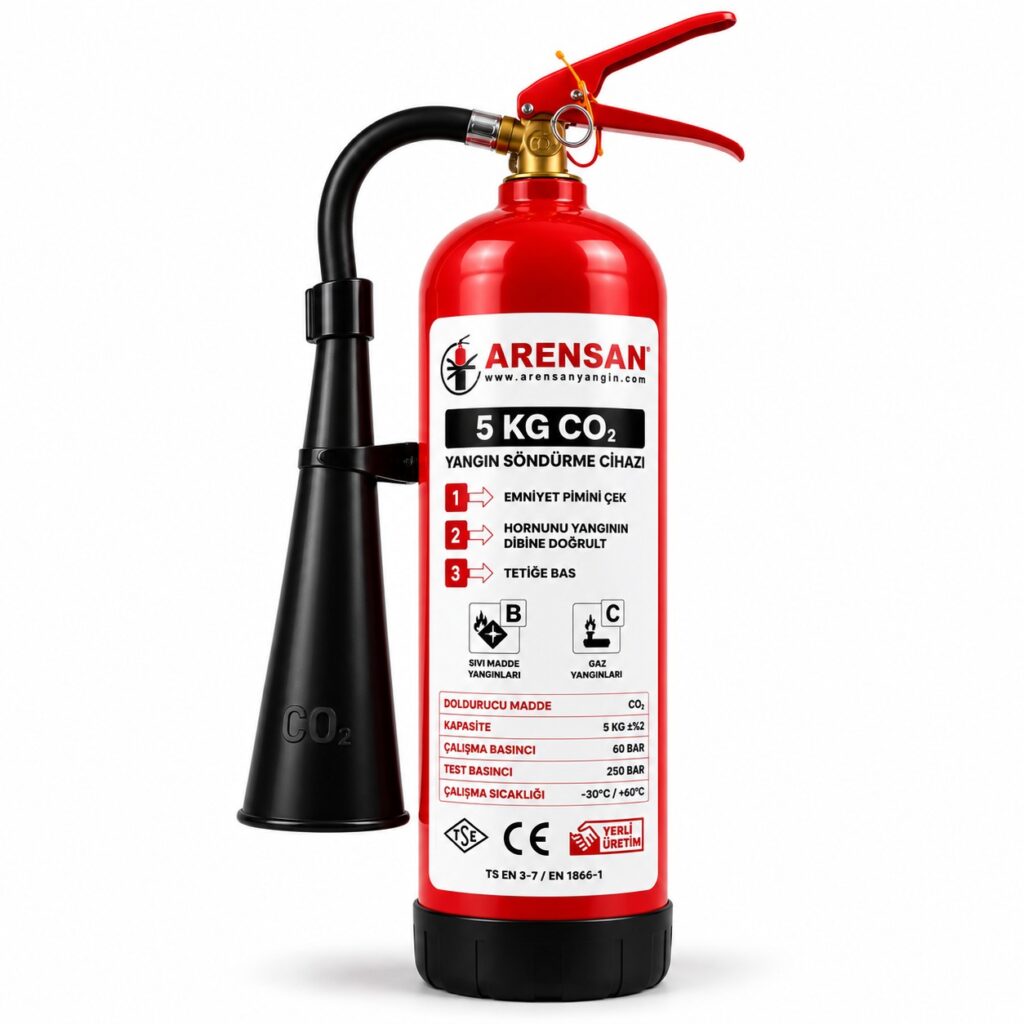 5 kg karbondioksitli (CO2) yangın söndürme tüpü